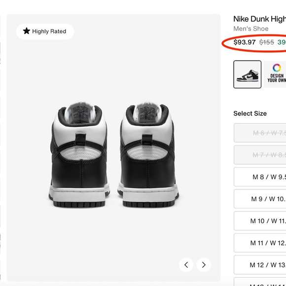 Nike Dunk High Panda Men’s Sz 10 Black White Retro Shoes Barely Worn No Creases - Picture 2 of 10